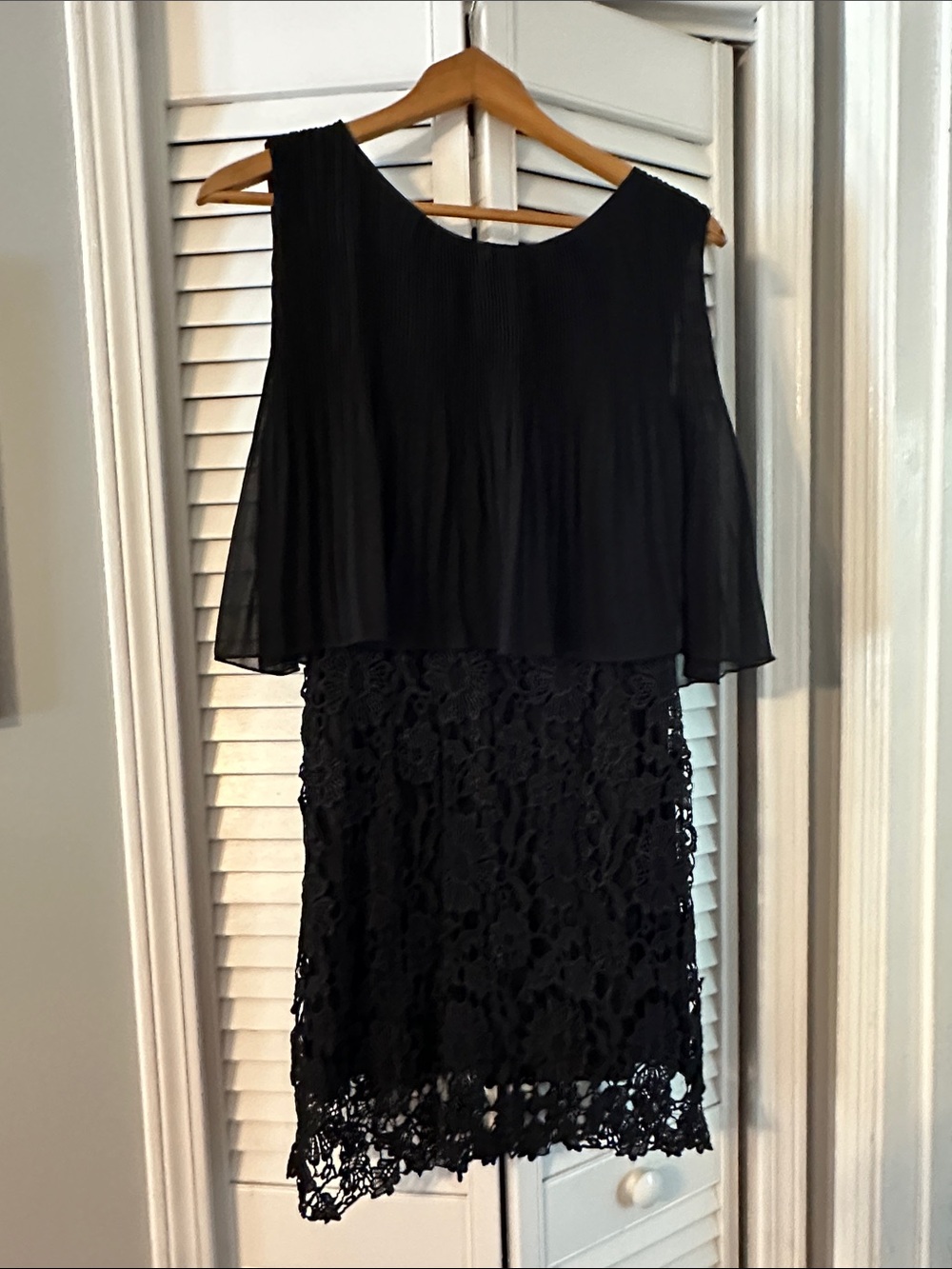 Black Lace Overlay Sleeveless Dress